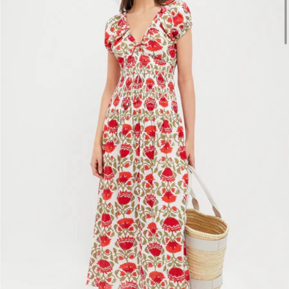 SAYLOR Red and Green Floral Dress